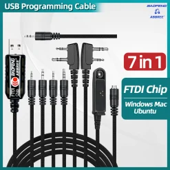 Ultimate 7-in-1 FTDI USB Programming Cable for Baofeng, Quansheng & Motorola Ham Radios – Enhance Your Walkie Talkie Experience!