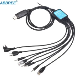 8-in-1 USB Programming Cable for Baofeng UV-5R, Quansheng UV-K5 & More – Compatible Ham Radio & Walkie Talkies