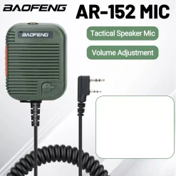 Baofeng AR-152 Tactical Remote Speaker Mic – Adjustable Volume K Plug