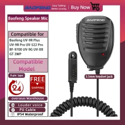 Baofeng UV-9R Plus/Pro Waterproof Shoulder Speaker Microphone for UV-XR BF-9700 UV-S22 Pro Walkie Talkies