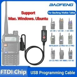 FTDI Chip USB Programming Cable for Baofeng UV-5R & Quansheng Walkie Talkies – Free Driver & CD Included