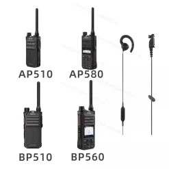 Hytera AP580 Walkie Talkie Headset EHN35R-P C Type Earhook Headset BP510 Intercom Handheld Hand Accessory