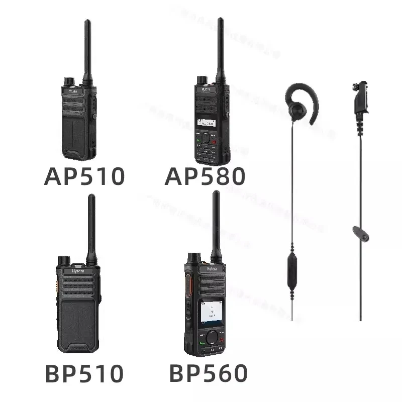 Hytera AP580 Walkie Talkie Headset EHN35R-P C Type Earhook Headset BP510 Intercom Handheld Hand Accessory