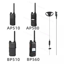 Alternative view of Hytera BP560 Walkie Talkie Headset EHN37-P Earhook Headset Type D Hytera AP510 Intercom Accessories